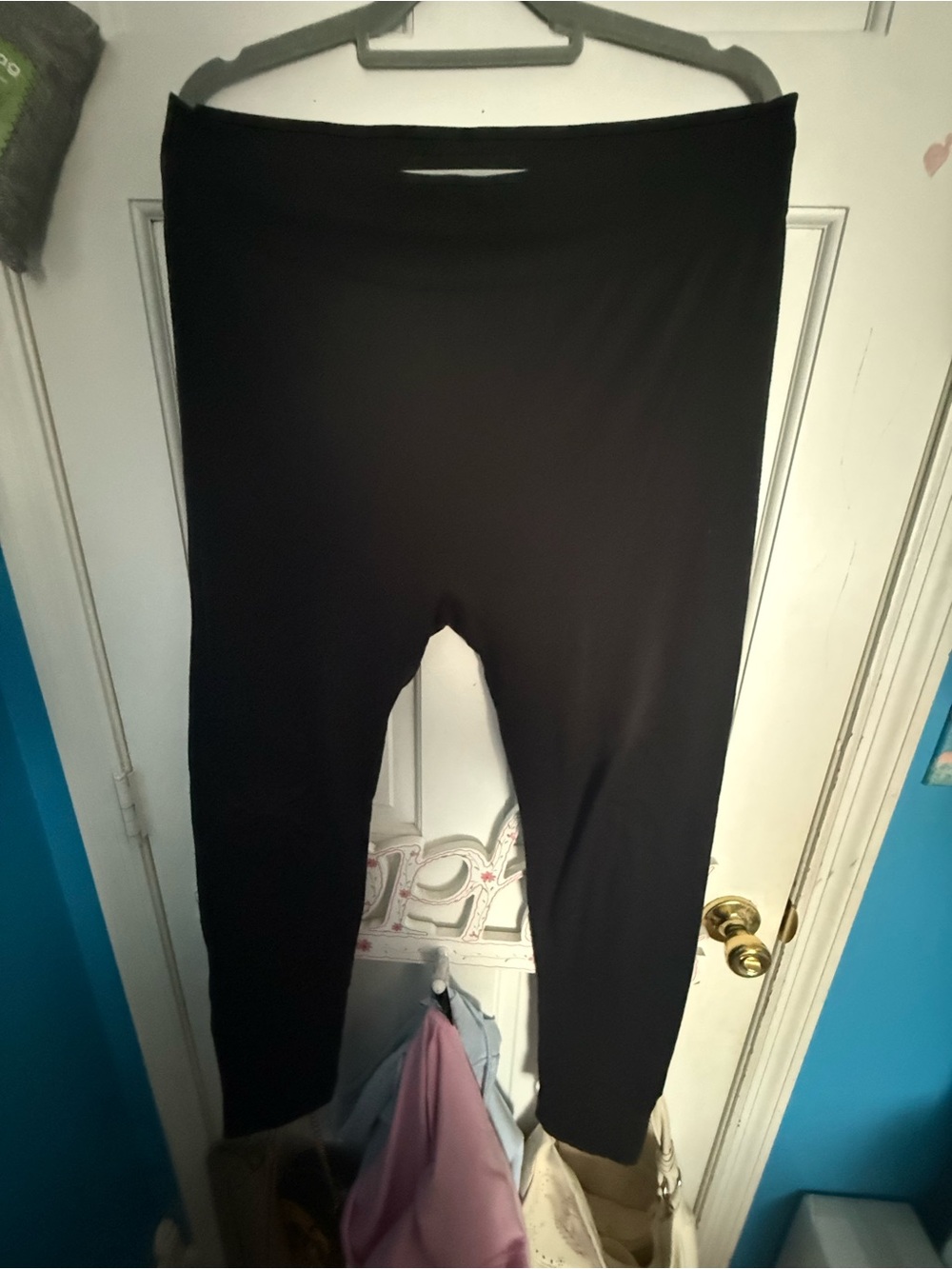 Cotton Candy Black Women's Stretch Leggings Cotton Comfortable Pants.